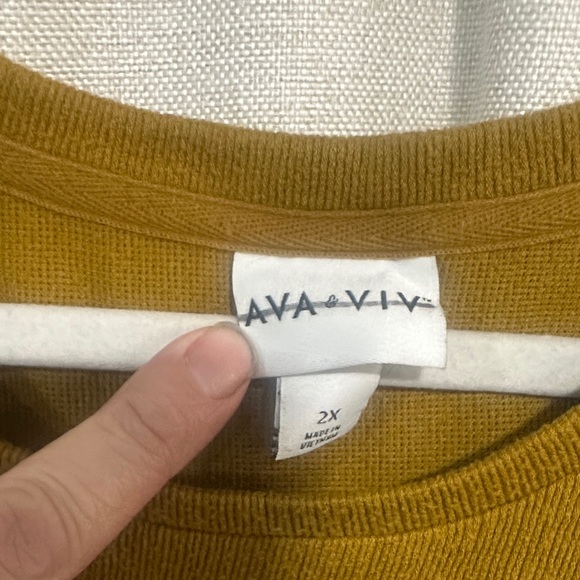 Ava & Viv Mustard Ribbed Knit Top - Picture 2 of 3